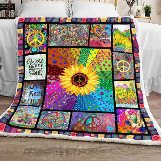 Hippie Sunflower CL2709170MDF Sherpa Fleece Blanket