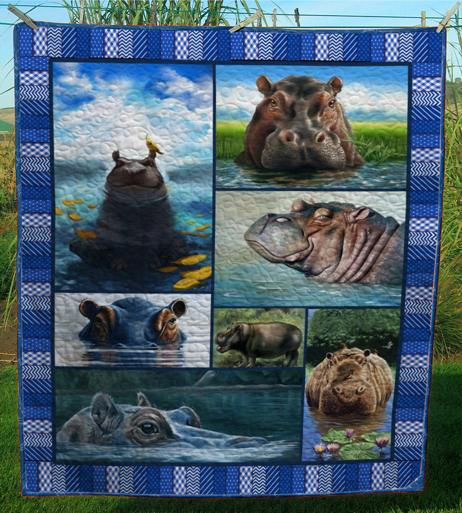 Hippo CL28100836MDQ Quilt Blanket