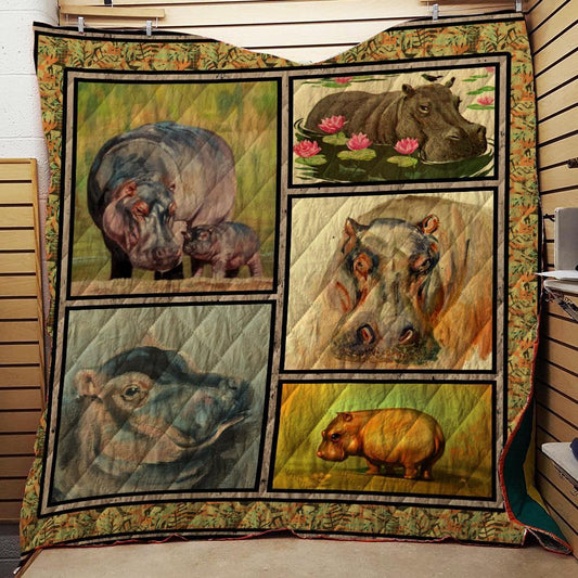 Hippo CLH1111143Q Quilt Blanket