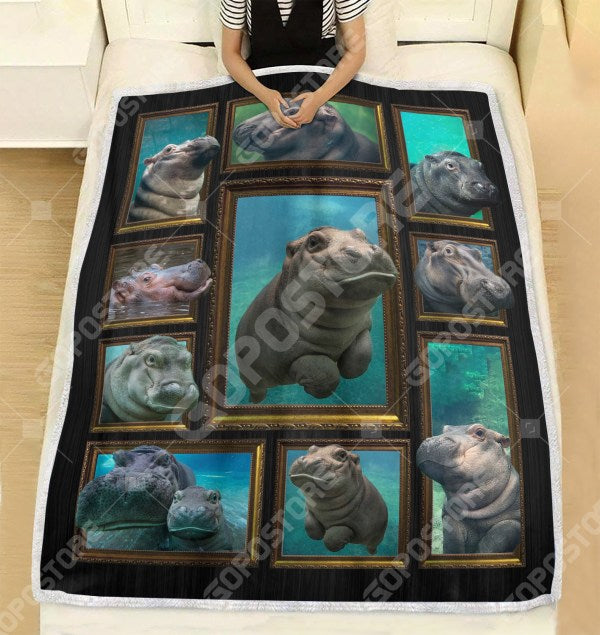 Hippo Art CL15110134MDF Sherpa Fleece Blanket