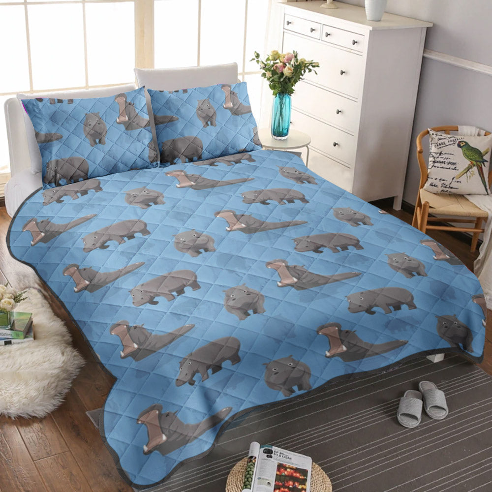 Hippo CL12100345MDB Quilt Bedding Set