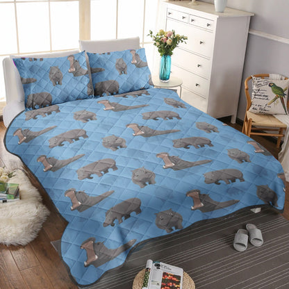 Hippo CL12100345MDB Quilt Bedding Set