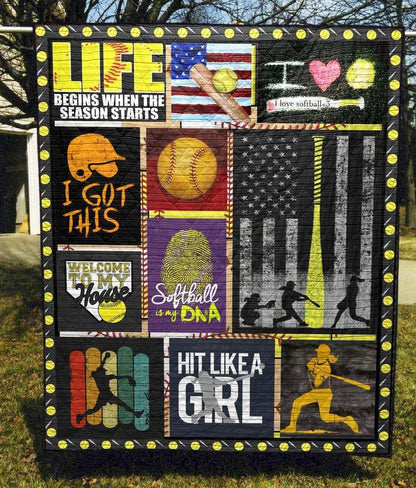 Hit Like A Girl PK220515 Quilt Blanket