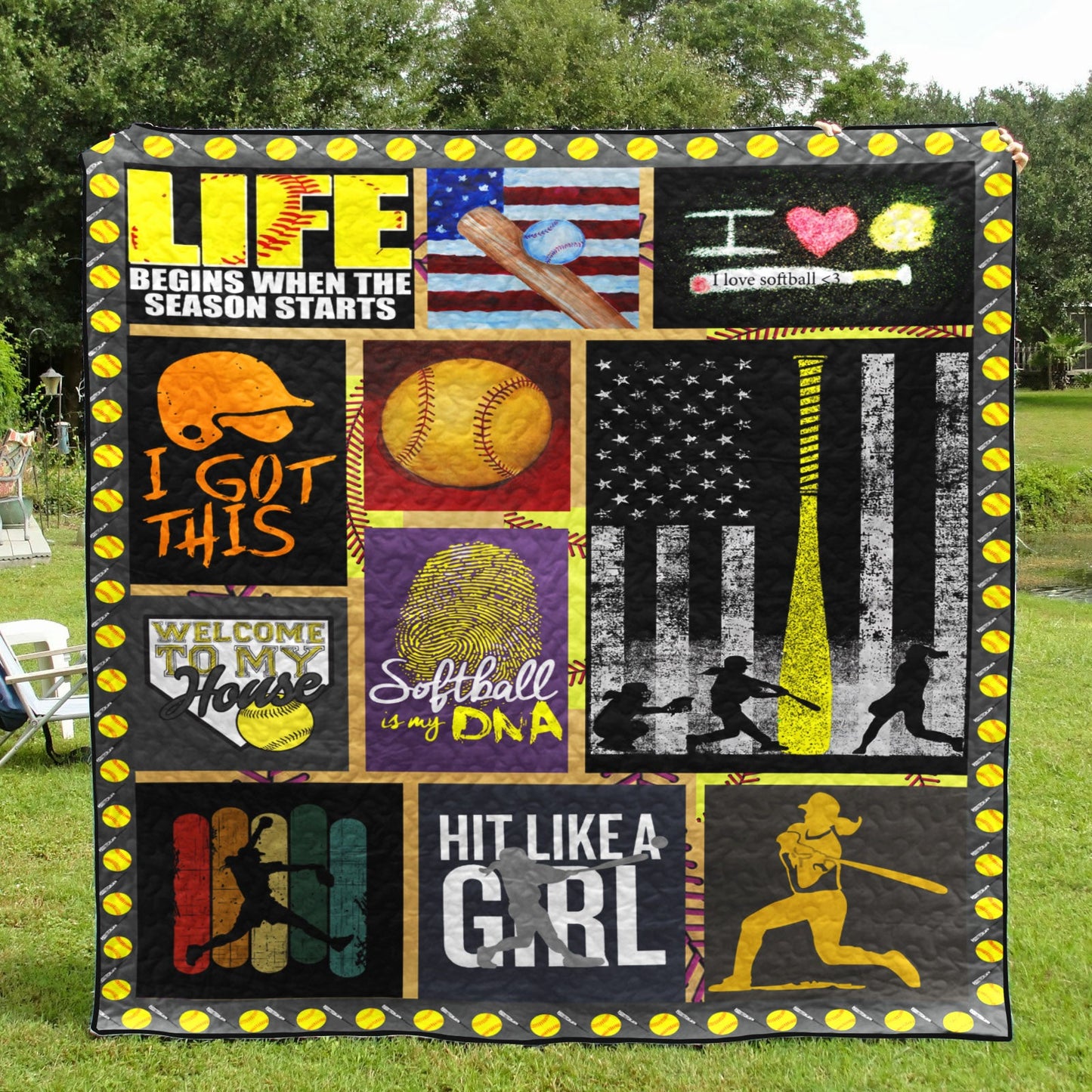 Hit Like A Girl PK220515 Quilt Blanket