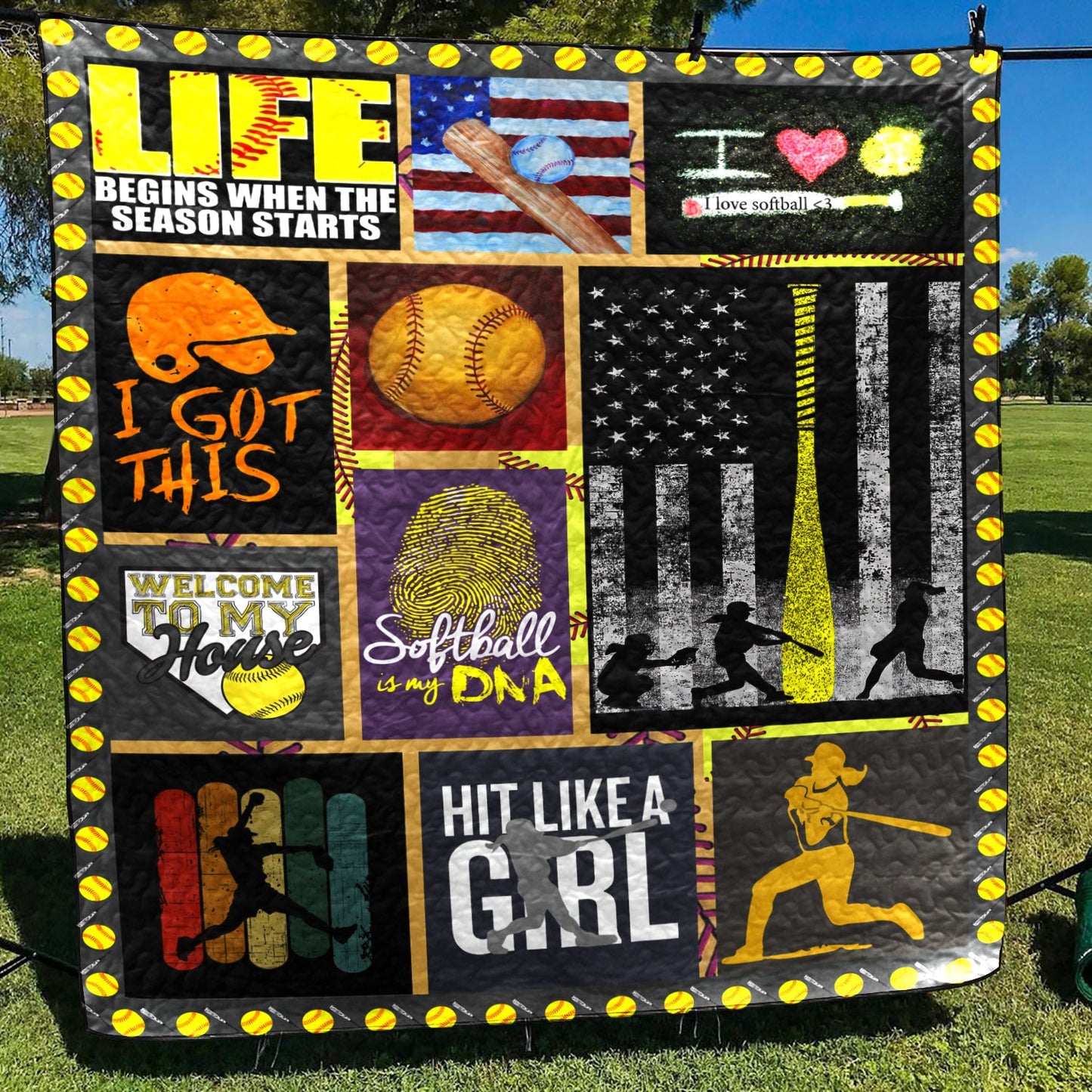 Hit Like A Girl PK220515 Quilt Blanket