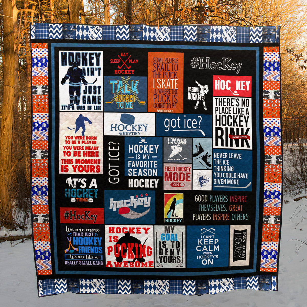 Hockey CL22120103MDQ Quilt Blanket