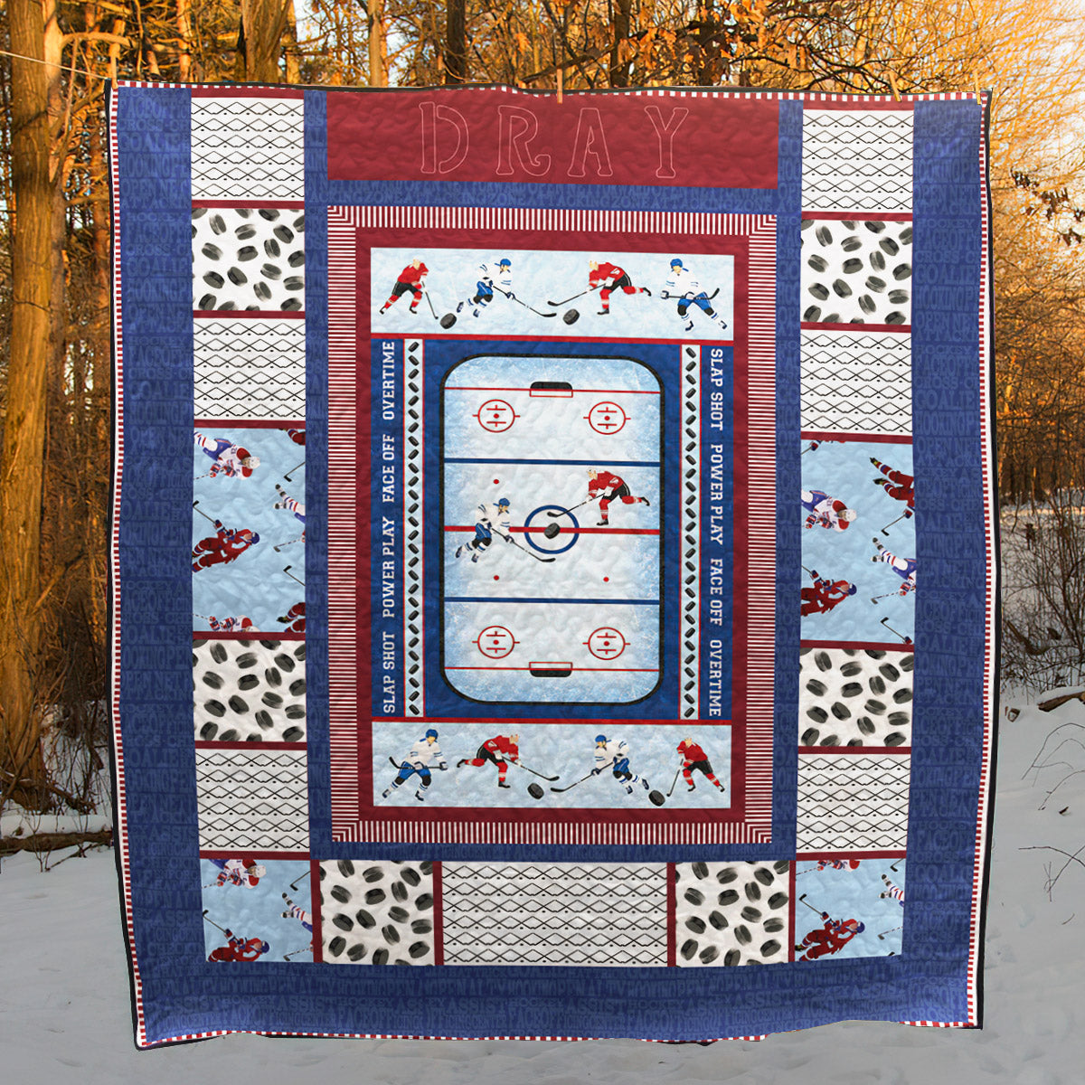 Hockey CLA1410324Q Quilt Blanket