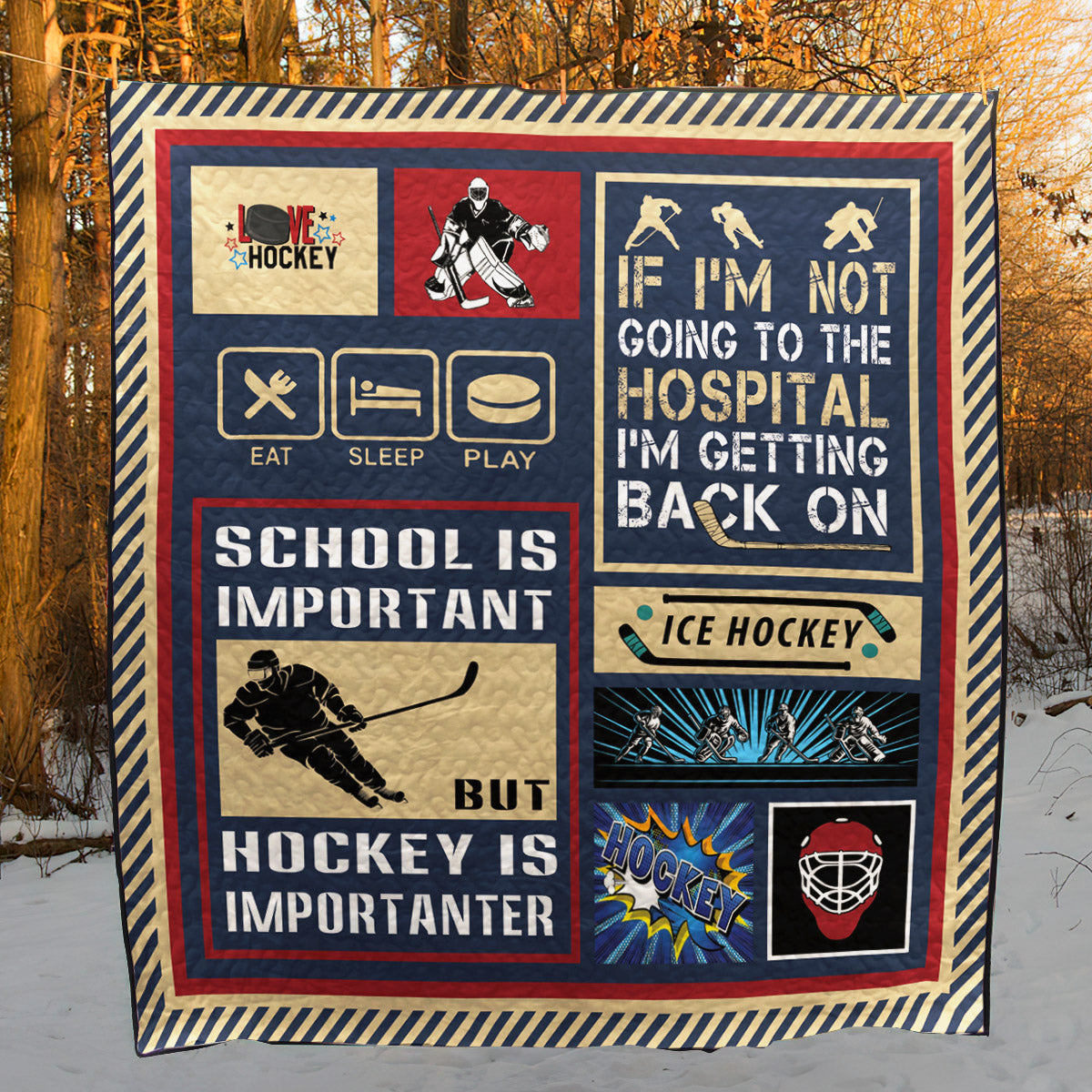 Hockey CLA1610398Q Quilt Blanket