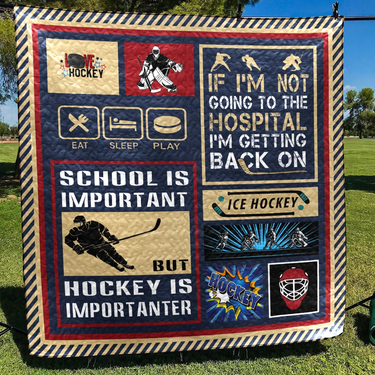 Hockey CLA1610398Q Quilt Blanket