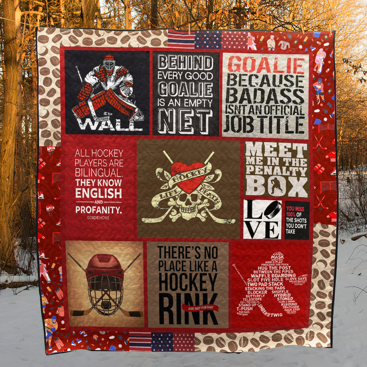 Hockey CLA1610416Q Quilt Blanket