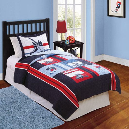 Hockey CLM1809099B Quilt Bedding Set