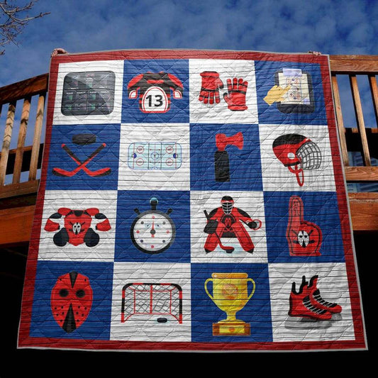 Hockey Equipment PKD200680 Quilt Blanket
