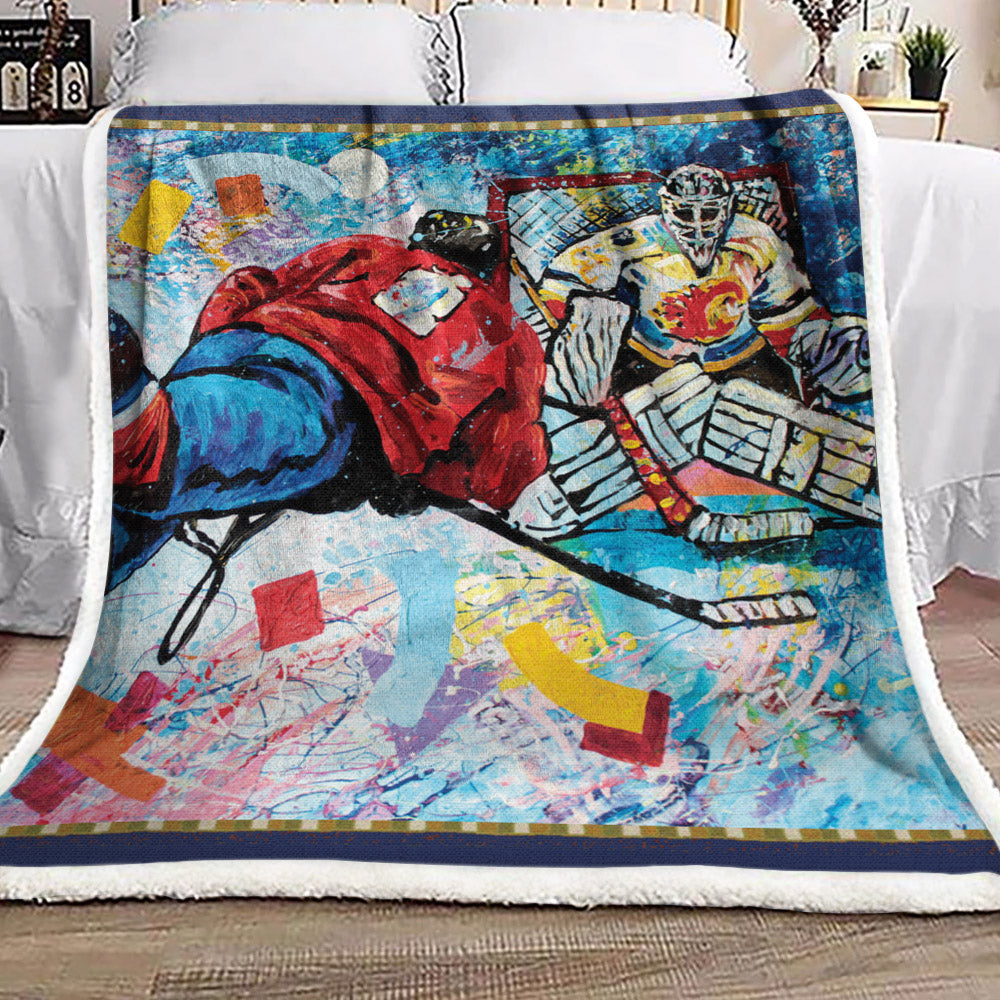 Hockey BL0310133F Sherpa Fleece Blanket