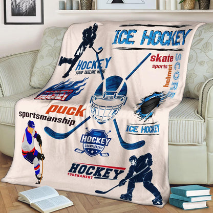 Hockey BL150824F Sherpa Fleece Blanket