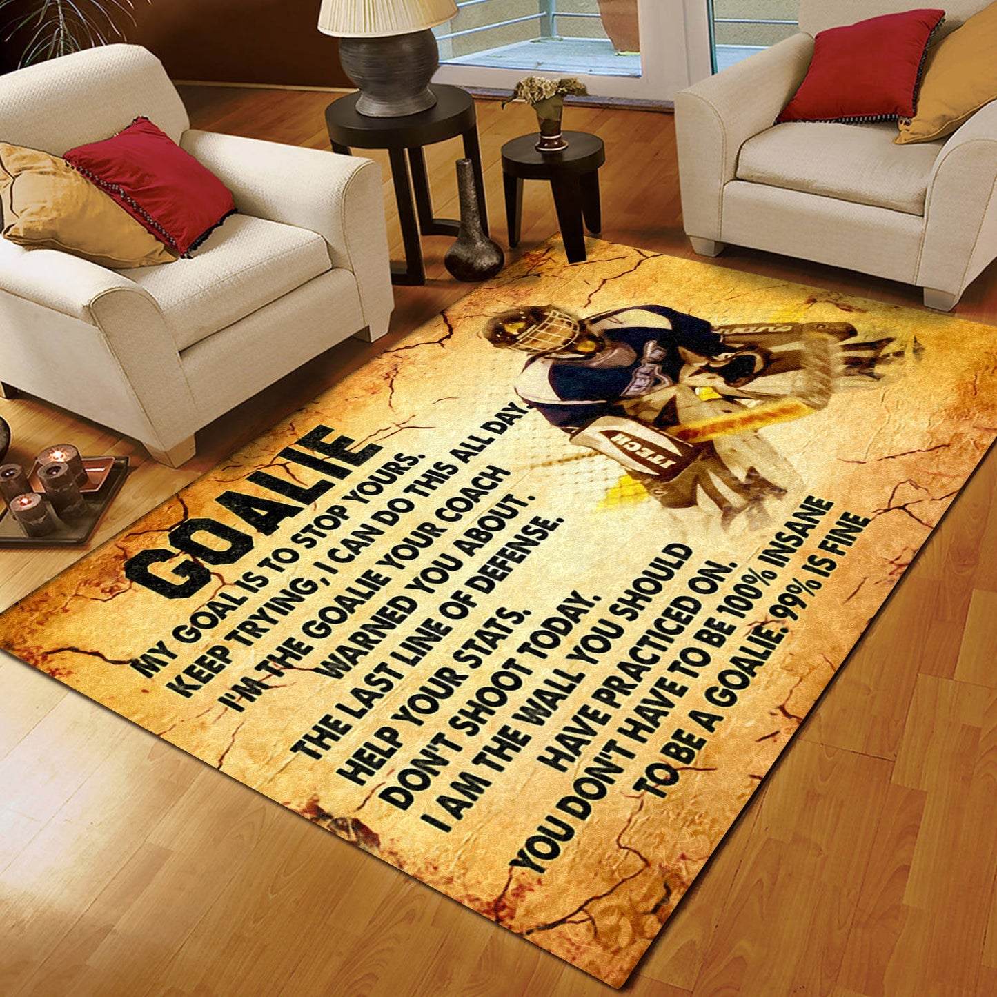 Hockey Goalie My Goal CL16110683MDR Rug