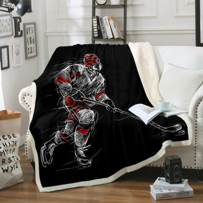 Hockey TN170816T Sherpa Fleece Blanket