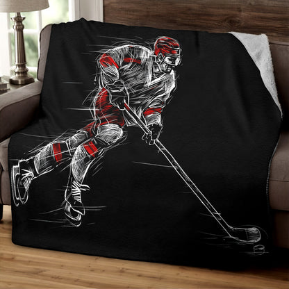 Hockey TN170816T Sherpa Fleece Blanket