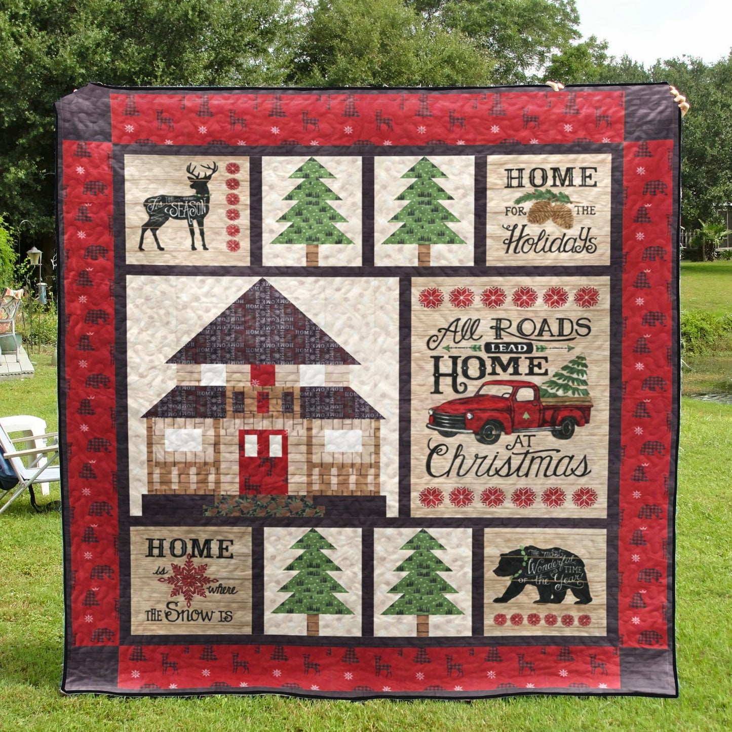 Holiday Lodge Deb Strain CLA1810320Q Quilt Blanket