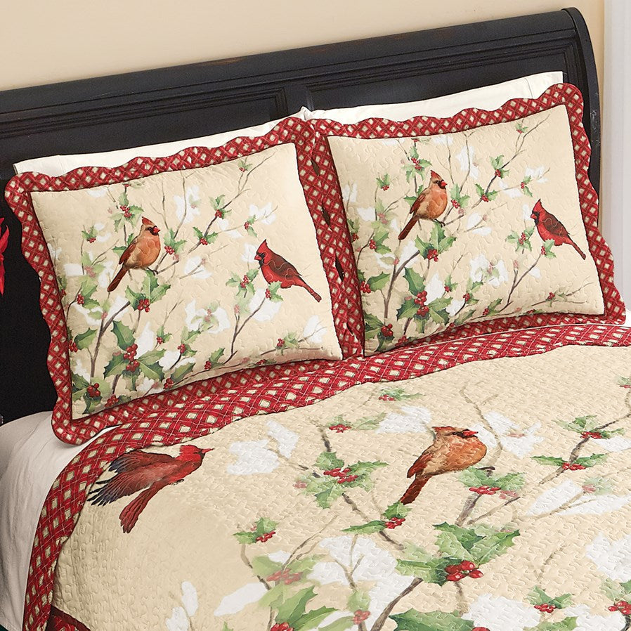 Holly Cardinal CLM2210133B Quilt Bedding Set