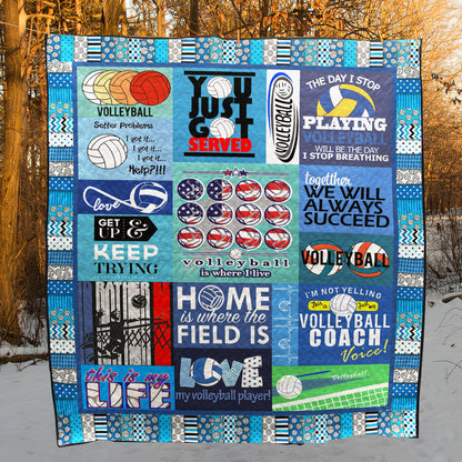 Home Is Where The Field Is Volleyball TD21110622 Quilt Blanket