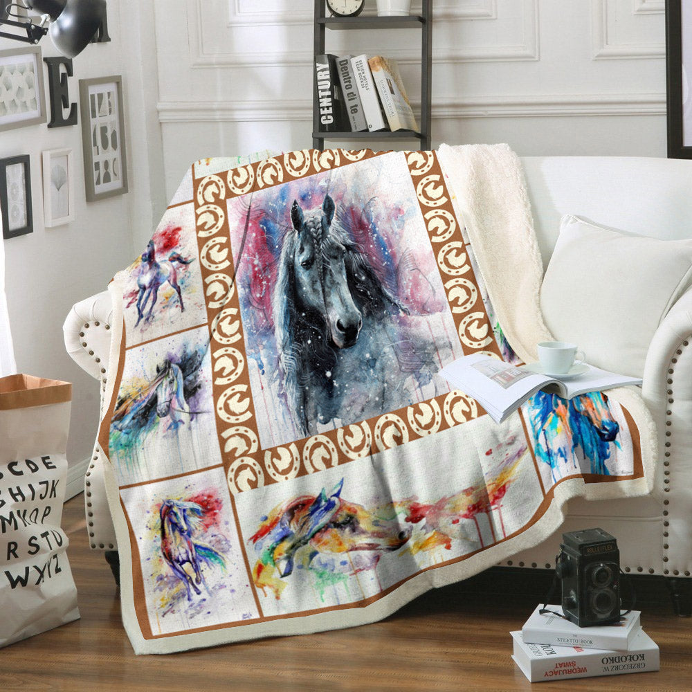 Horse3 CL02110753MDF Sherpa Fleece Blanket