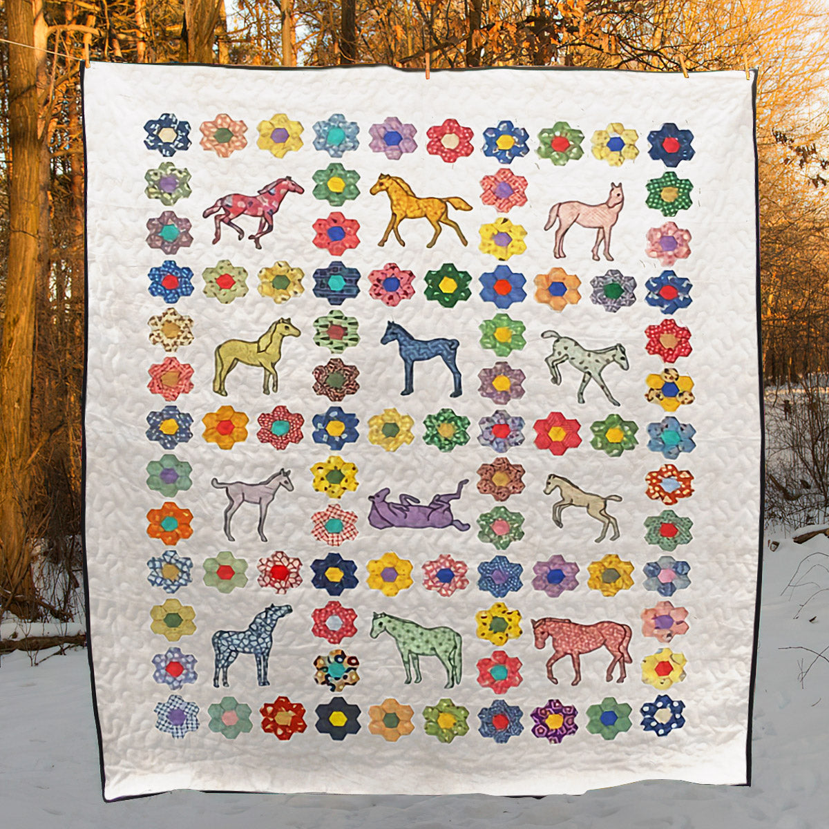 Horse CLA0511526Q Quilt Blanket