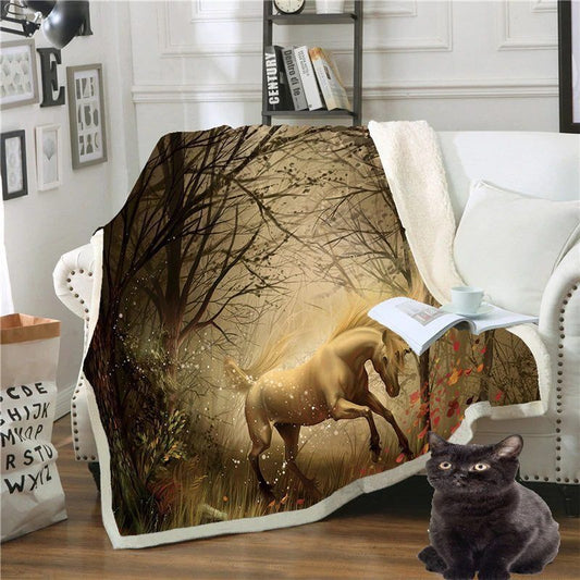 Horse CLA140831 Sherpa Fleece Blanket