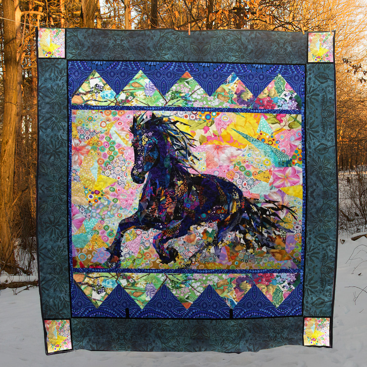 Horse CLA1610203Q Quilt Blanket