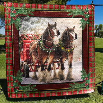 Horse Christmas CL15100206MDQ Art Quilt