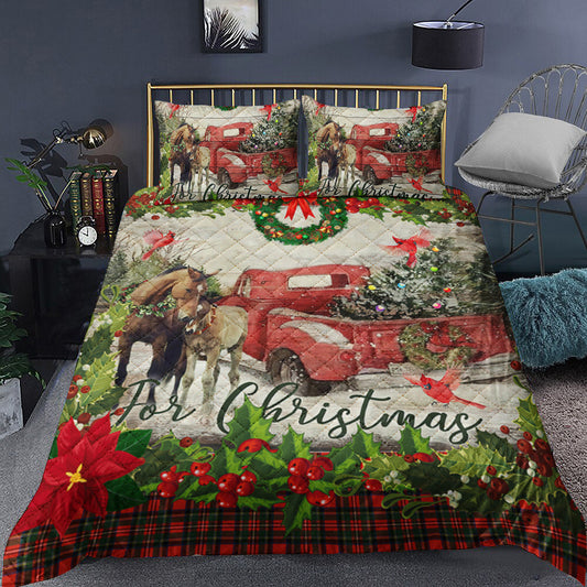 Horse Christmas Quilt Bedding Sets TL200906