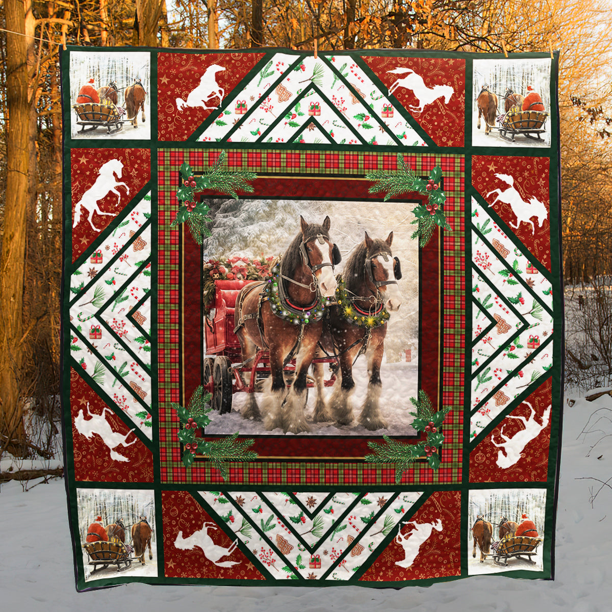 Horse Christmas Art Quilt HT031104