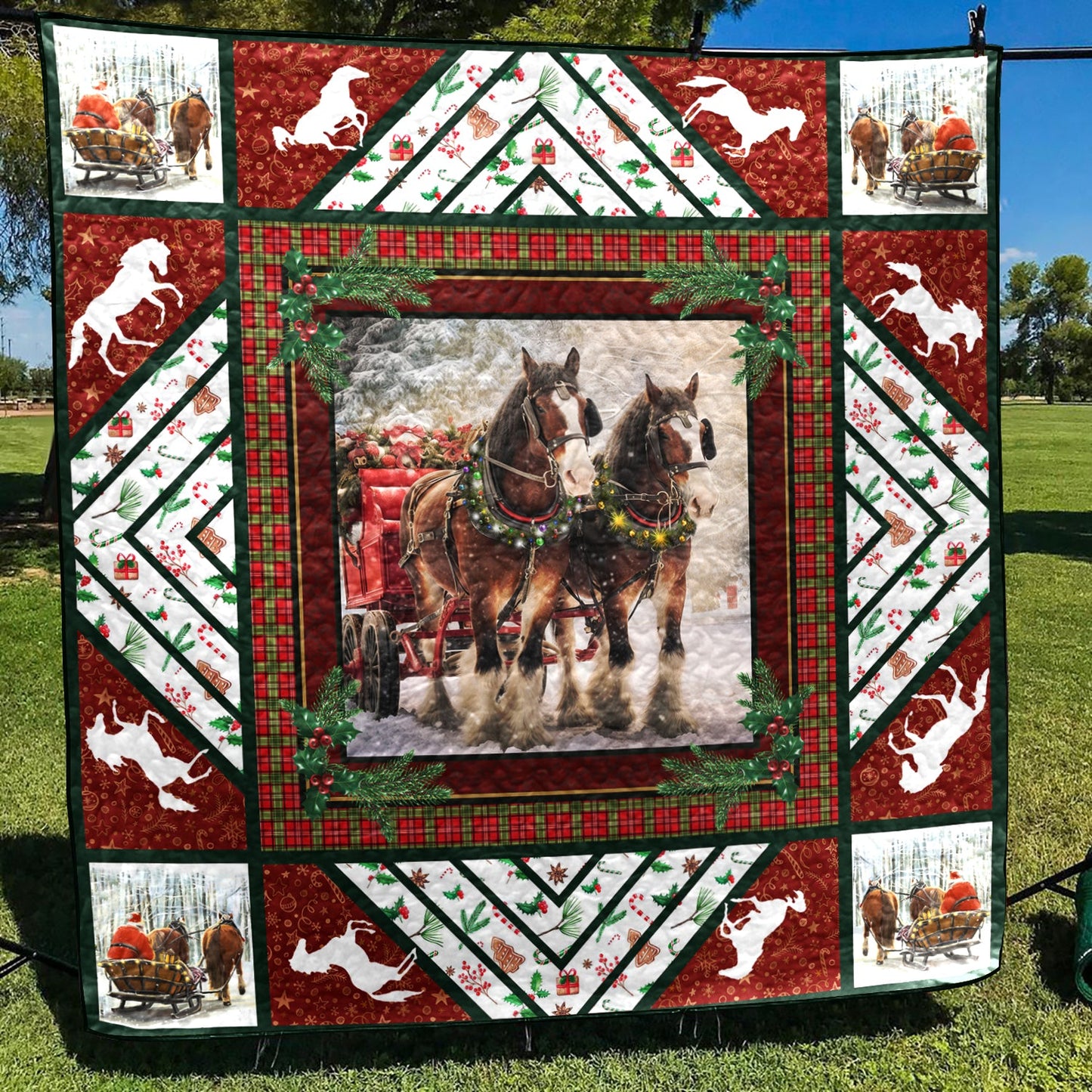 Horse Christmas Art Quilt HT031104