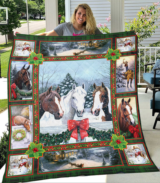 Horse Christmas Quilt Blanket TM051103