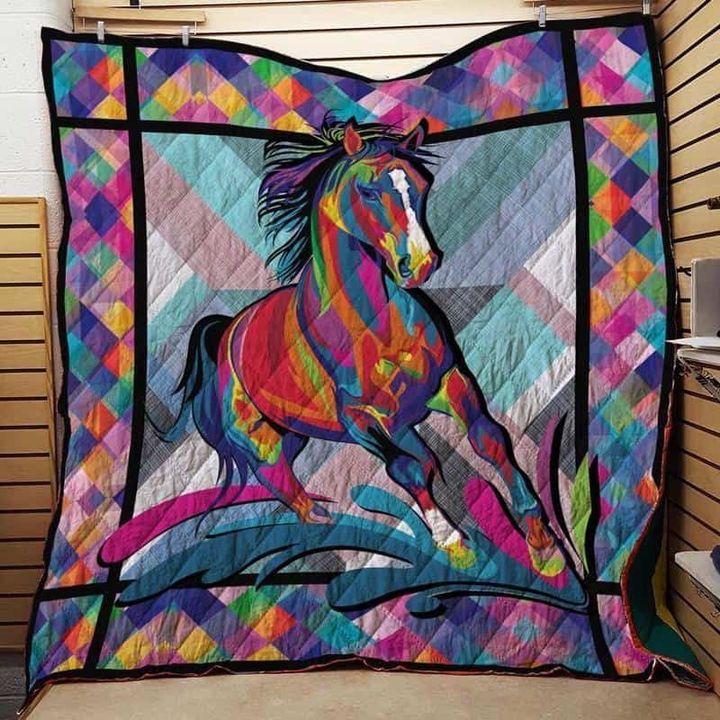 Horse Colorful Horse CLA18120327Q Quilt Blanket