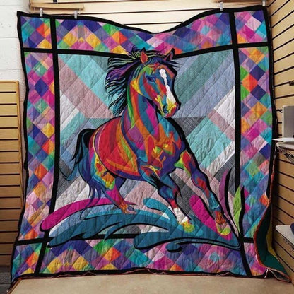 Horse Colorful Horse CLA18120327Q Quilt Blanket