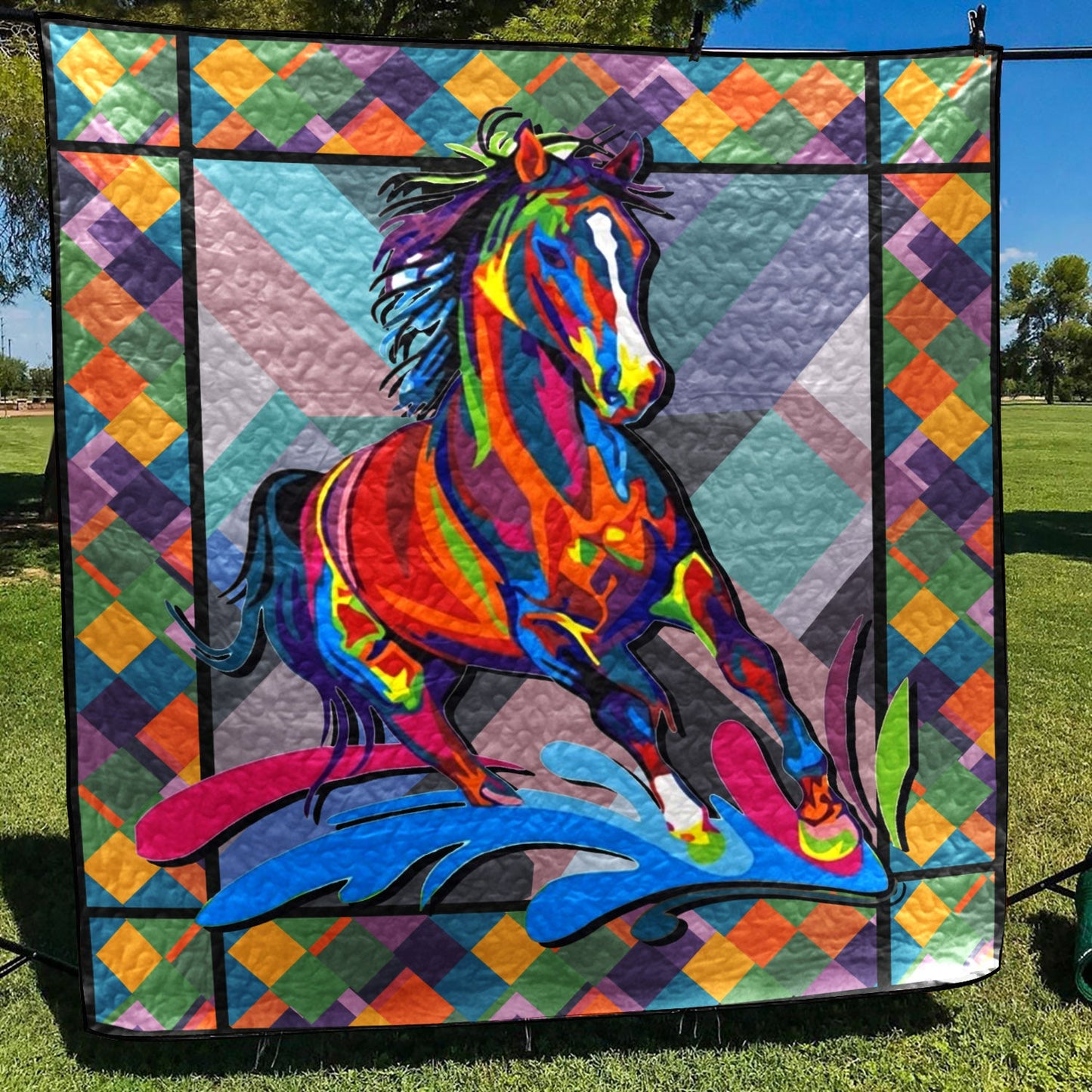 Horse Colorful Horse CLA18120327Q Quilt Blanket