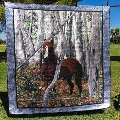 Horse Forest CLT0211136H Quilt Blanket