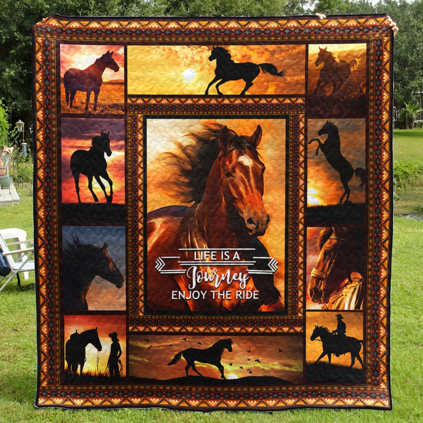 Horse Life Is The Journey ND011110 Art Quilt