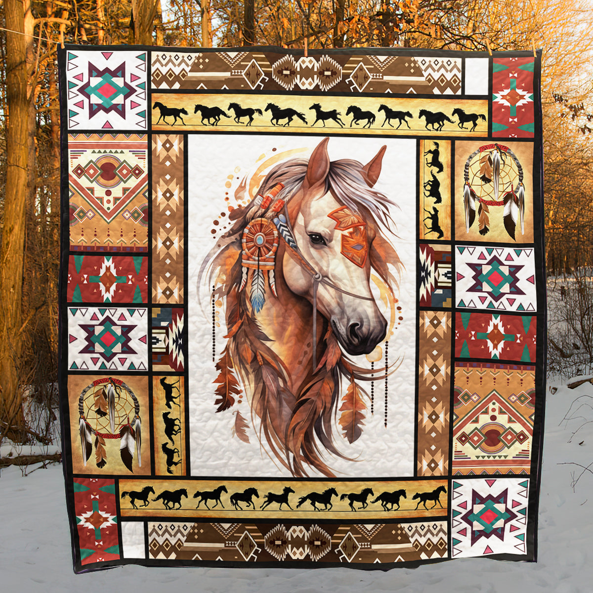 Horse Native American Inspired Horse CLA18120323Q Art Quilt