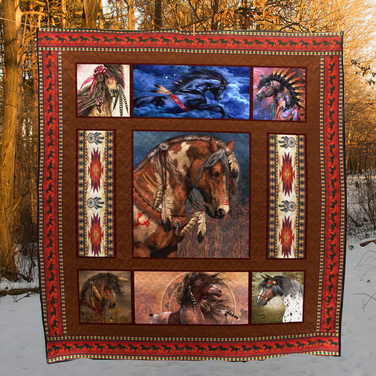 Horse Native Horse Collection CL16110195MDQ Quilt Blanket