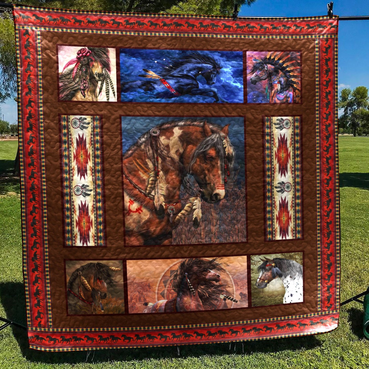 Horse Native Horse Collection CL16110195MDQ Quilt Blanket