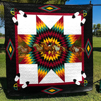 Native American Inspired Horse HN030802TAQ Art Quilt