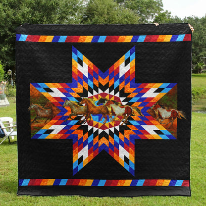 Native American Inspired Horse HN030801TAQ Art Quilt