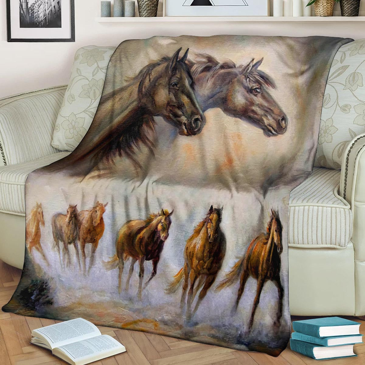 Horse BL070950F Sherpa Fleece Blanket
