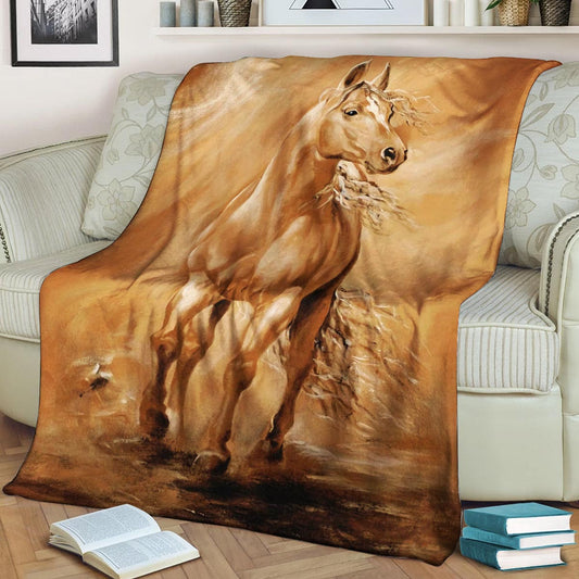 Horse BL160834F Sherpa Fleece Blanket