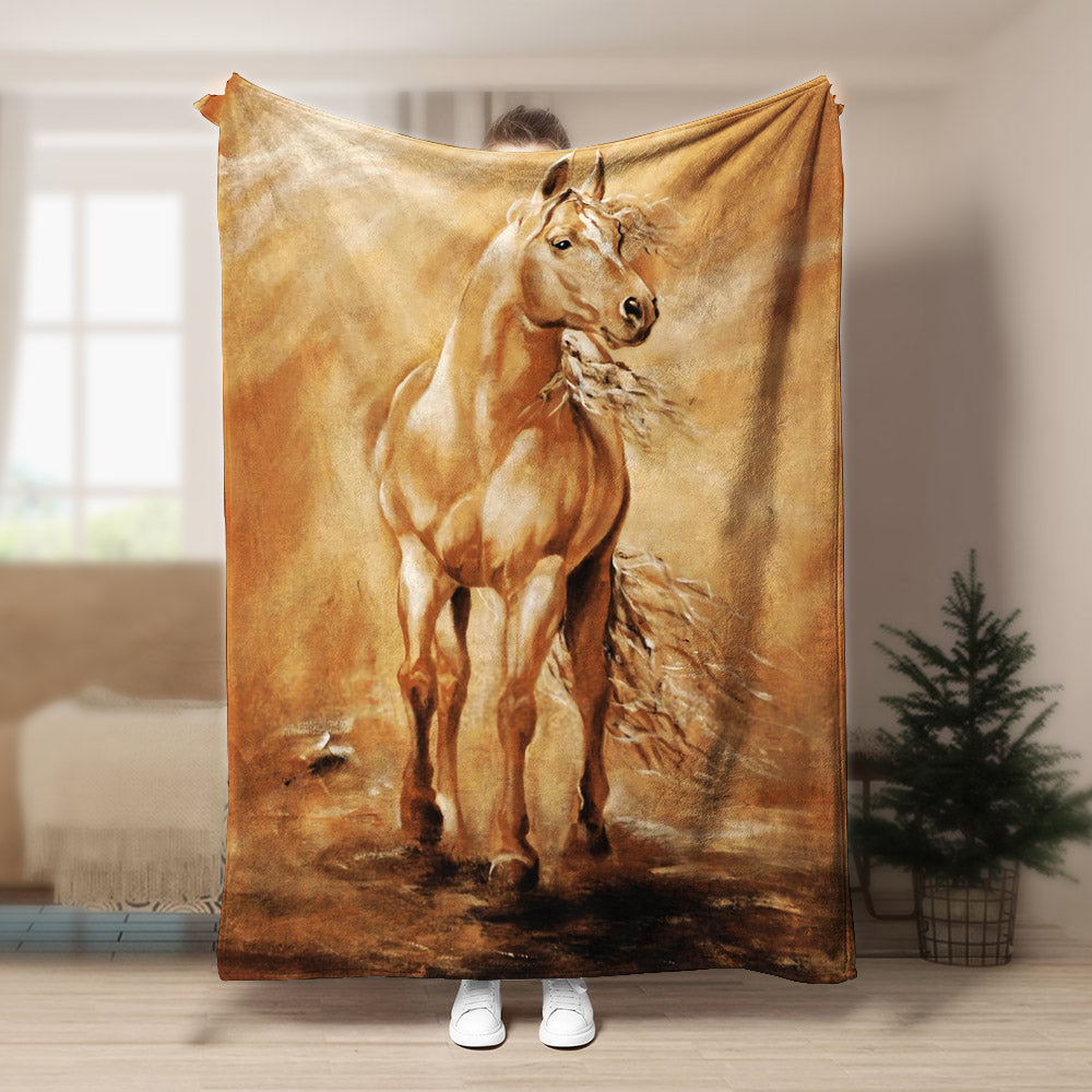 Horse BL160834F Sherpa Fleece Blanket