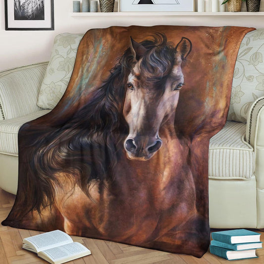 Horse BL160835F Sherpa Fleece Blanket