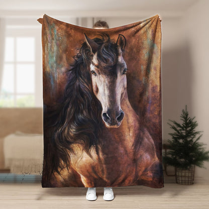 Horse BL160835F Sherpa Fleece Blanket