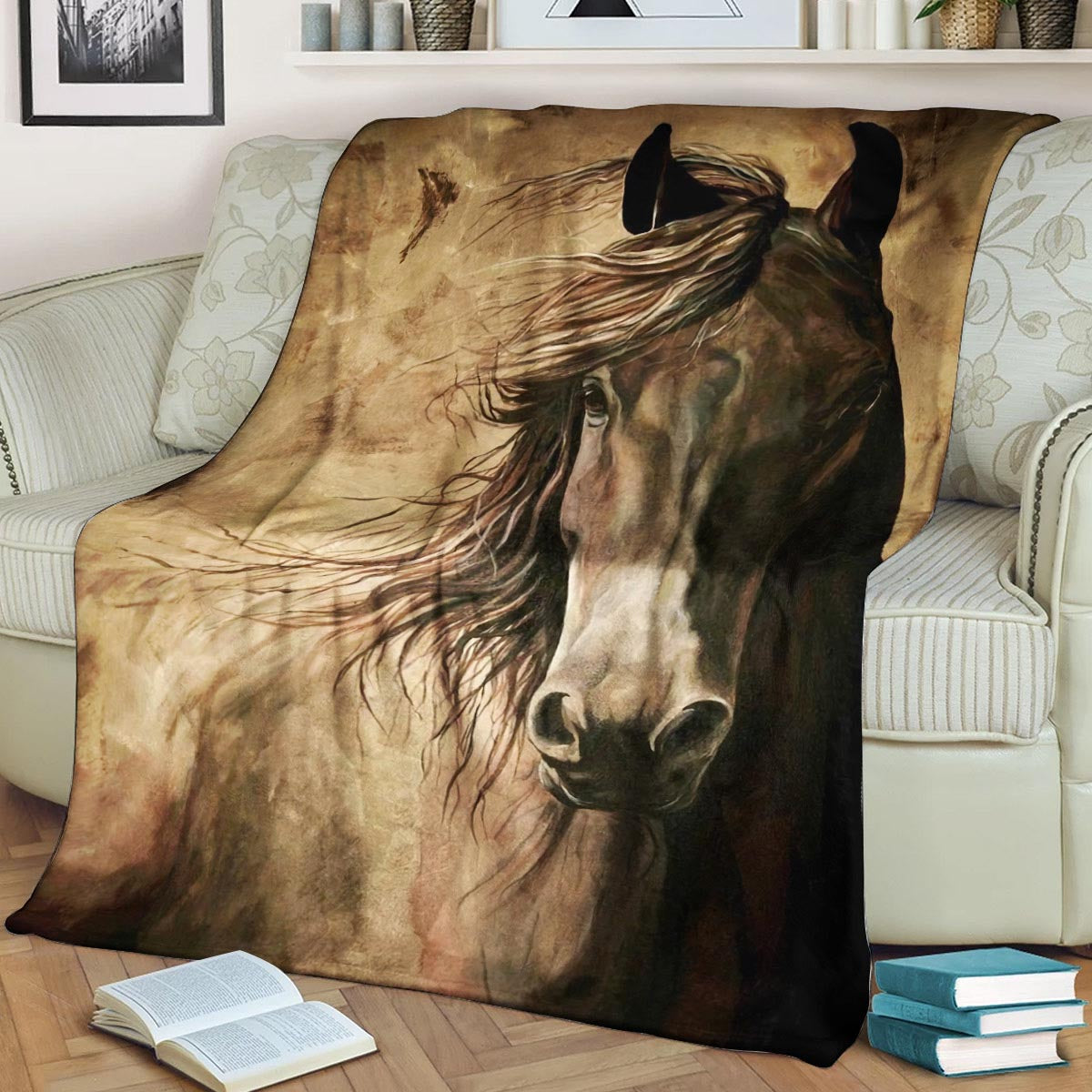 Horse BL170843F Sherpa Fleece Blanket