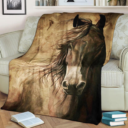 Horse BL170843F Sherpa Fleece Blanket